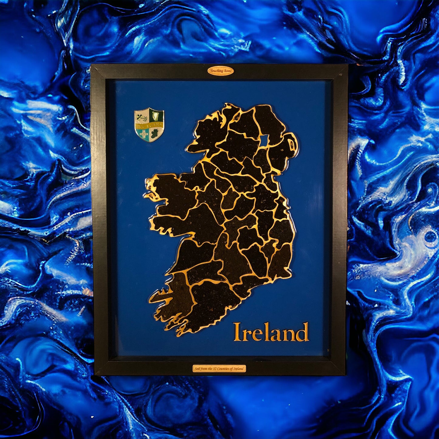 Ireland plaque with the soil of the 32 counties