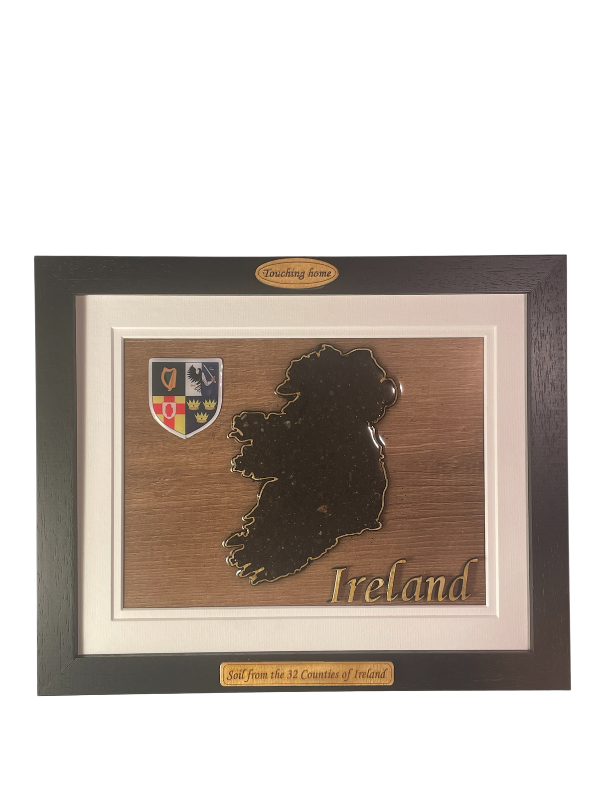 Ireland 32 county soil plaque ( Black frame )