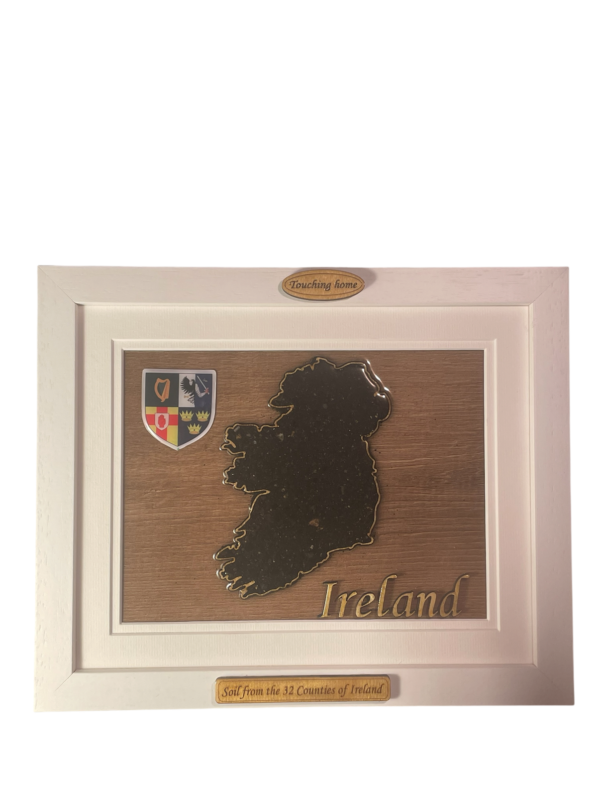 Ireland 32 County soil plaque (WHITE FRAME)