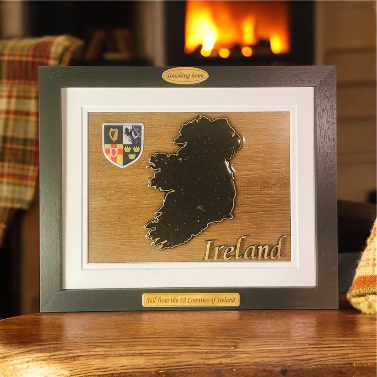 Ireland 32 county soil plaque ( Black frame )